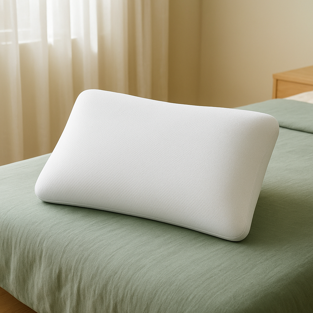 dreame memory foam pillow on a bed